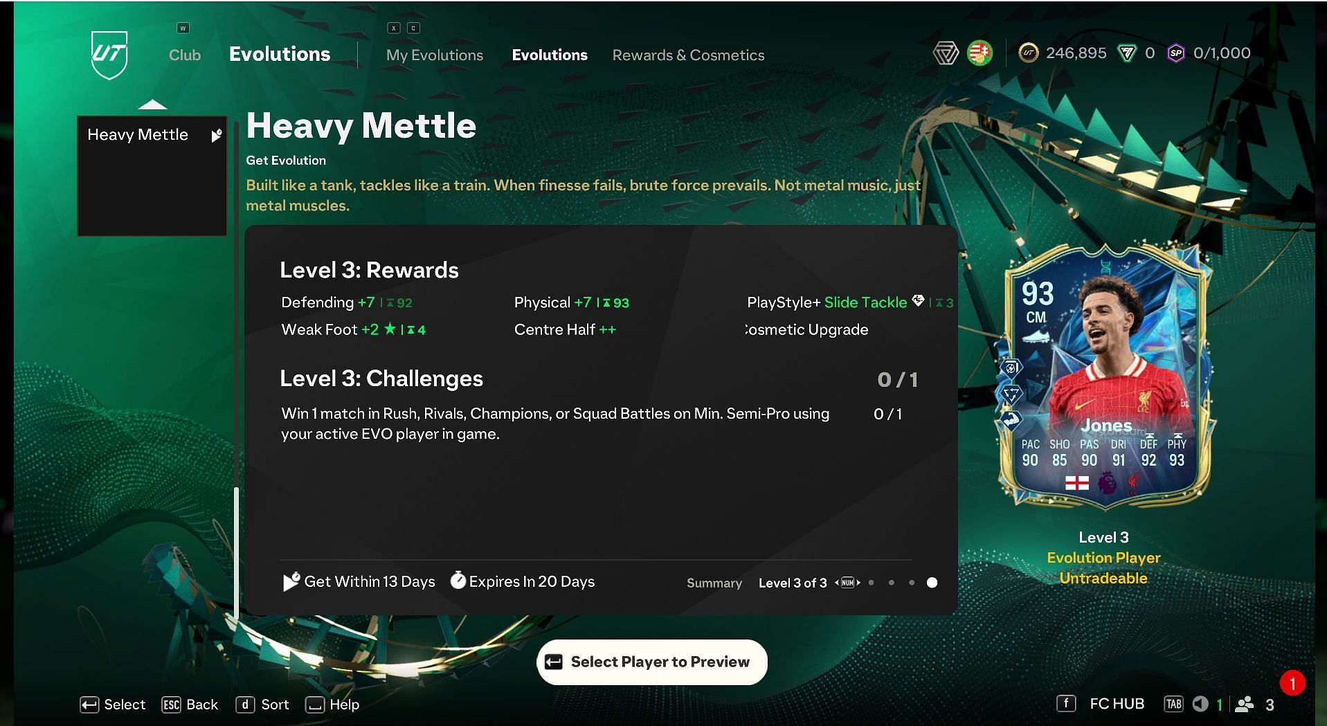 Heavy Mettle EVO upgrade levels (Image via EA Sports)